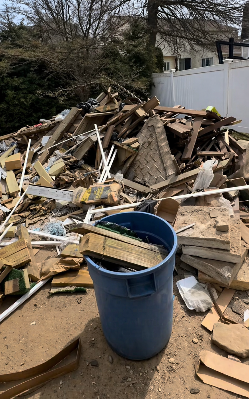 yard construction junk pile